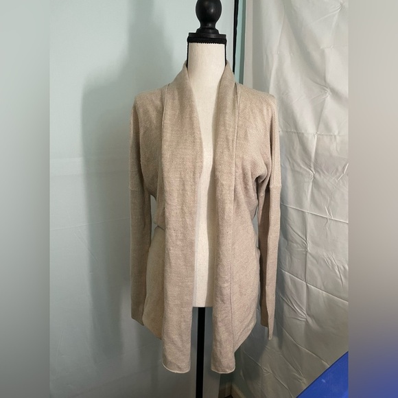 Apostrophe Tan Open Front Cardigan Sweater ‎ Size Medium - Picture 1 of 9